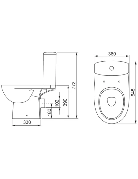 Унитаз-компакт Kolo Status 2395250UA нижний подвод воды, сидение дюропласт Soft-close