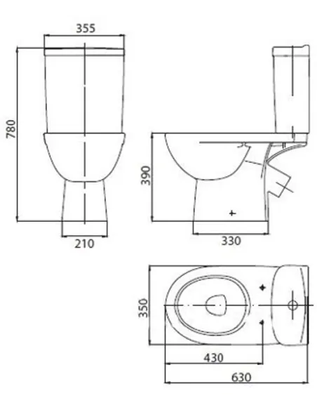 Унитаз-компакт Kolo Freja L79046000 нижний подвод воды, сидение дюропласт Soft-close