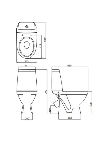 Унитаз-компакт Kolo Modo L39003000 нижний подвод воды, сидение дюропласт Soft-close
