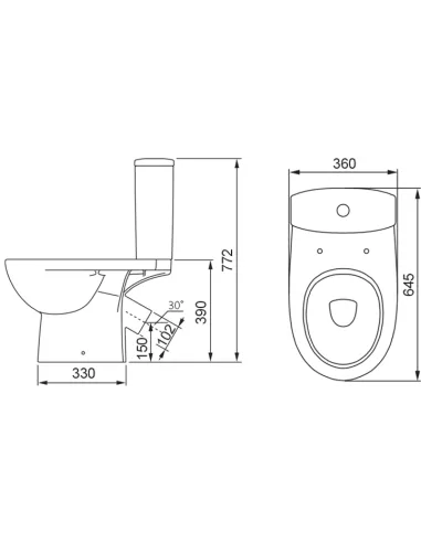 Унітаз-компакт Kolo Status 2395050UA нижнє підведення води, сидіння дюропласт Soft-close