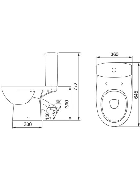 Унитаз-компакт Kolo Status 2395050UA нижний подвод воды, сидение дюропласт Soft-close