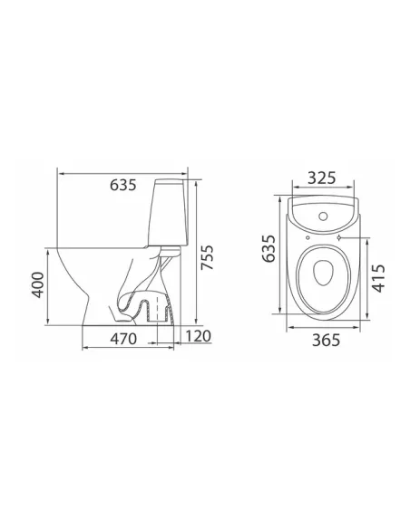 Унітаз-компакт Kolo Runa L89206100 нижнє підведення води, сидіння дюропласт