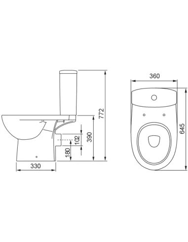 Унитаз-компакт Kolo Status 2396250UA нижний подвод воды, сидение дюропласт