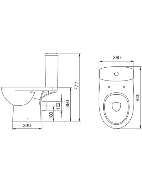 Унитаз-компакт Kolo Status 2396250UA нижний подвод воды, сидение дюропласт