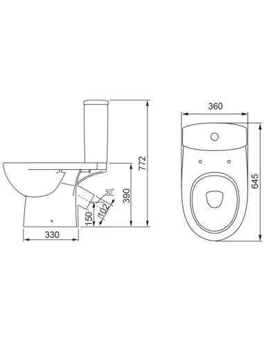Унитаз-компакт Kolo Status 2396050UA нижний подвод воды, сидение дюропласт