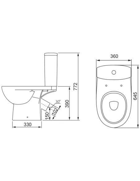 Унитаз-компакт Kolo Status 2396050UA нижний подвод воды, сидение дюропласт