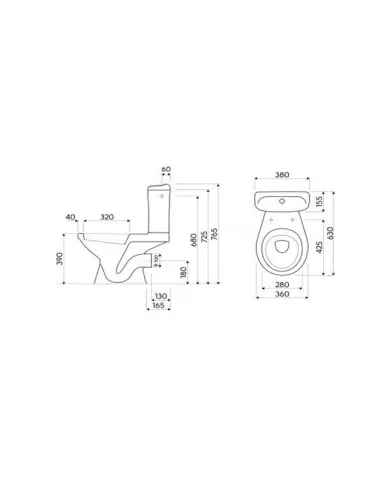 Унитаз-компакт Kolo Idol 1902600U нижний подвод воды, сидение полипропилен