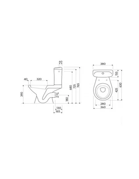 Унитаз-компакт Kolo Idol 1902600U нижний подвод воды, сидение полипропилен