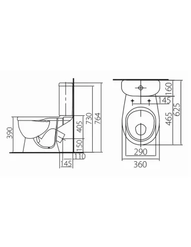 Унітаз-компакт Kolo Antisplash 209905UA нижнє підведення води, сидіння поліпропілен