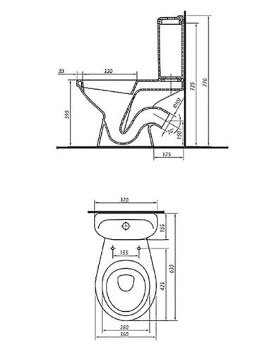 Унитаз-компакт Kolo Idol 1903300U нижний подвод воды, сидение полипропилен