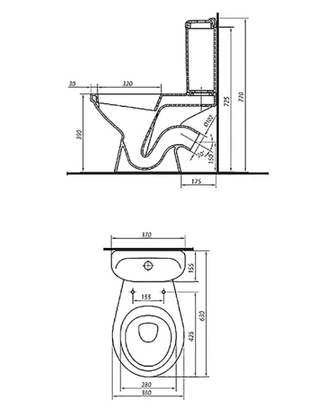 Унитаз-компакт Kolo Idol 1903300U нижний подвод воды, сидение полипропилен