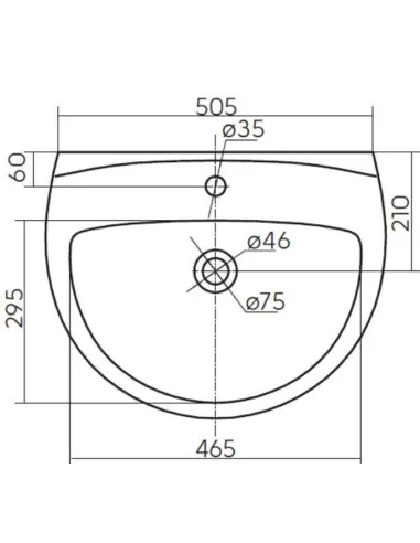 Керамічна настінна раковина Kolo Freja 55 біла