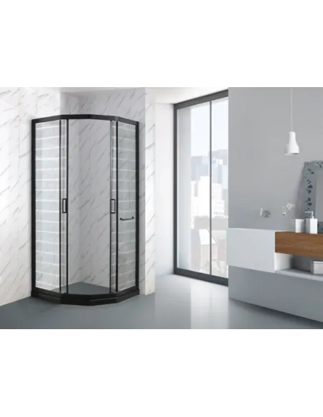 Душова кабіна без піддону Asignatura Perissa 69020802 90х90 розсувна, шестикутна