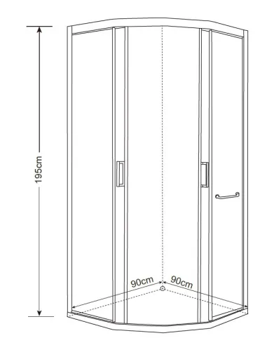 Душевая кабина без поддона Asignatura Perissa 69020802 90х90 раздвижная, шестиугольная