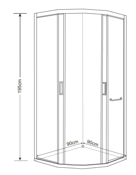 Душевая кабина без поддона Asignatura Perissa 69020802 90х90 раздвижная, шестиугольная