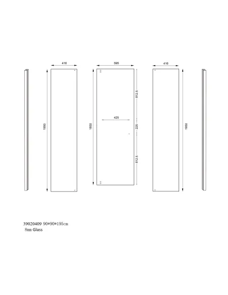 Душевая кабина без поддона Asignatura Turia 39020409 90х90 распашная, пятиугольная