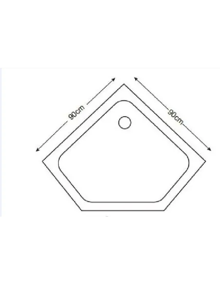 Душевой поддон низкий Asignatura Turia 39833005 90х90 пятиугольный