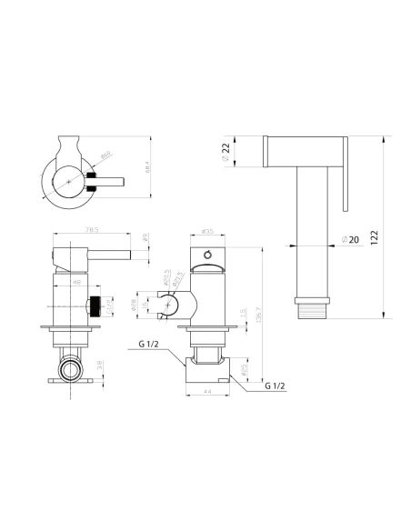 Набор для гигиенического душа со смесителем Asignatura Delight 75508900