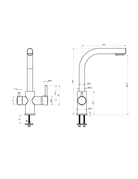 Смеситель для кухни Asignatura Twin Standart 80540600 с подключением к очистке воды