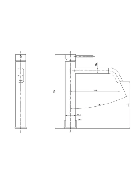 Змішувач для умивальника Asignatura Delicate 15521602, чорний