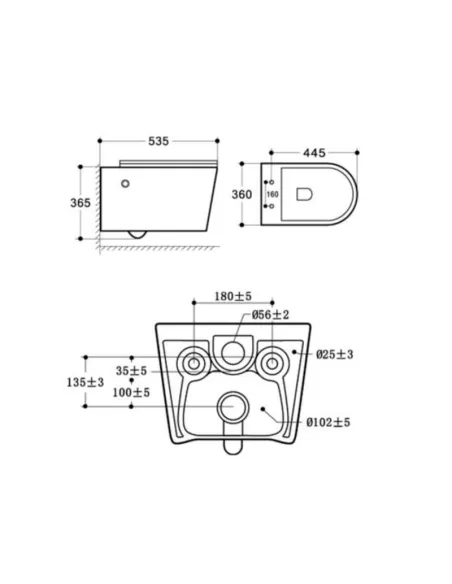 Унитаз безободковый подвесной Asignatura Simple Bend 37852805 с сиденьем, функция биде и смесителя