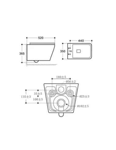 Унитаз безободковый подвесной Asignatura Simple Line 37872805 с сиденьем, функция биде и смесителя