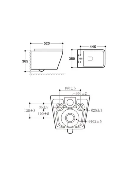 Унитаз безободковый подвесной Asignatura Simple Line 37872805 с сиденьем, функция биде и смесителя