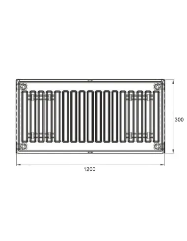 Стальной радиатор Thermo Alliance 300 х 1200 22 тип, боковое подключение