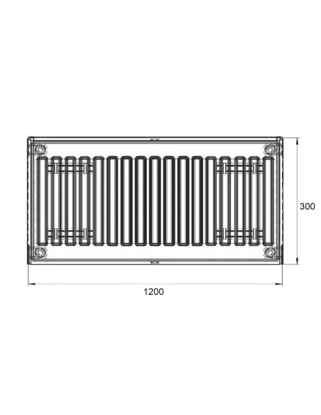 Сталевий радіатор Thermo Alliance 300 х 1200 22 тип, бічне підключення