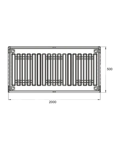 Стальной радиатор Thermo Alliance 500 х 2000 22 тип, боковое подключение