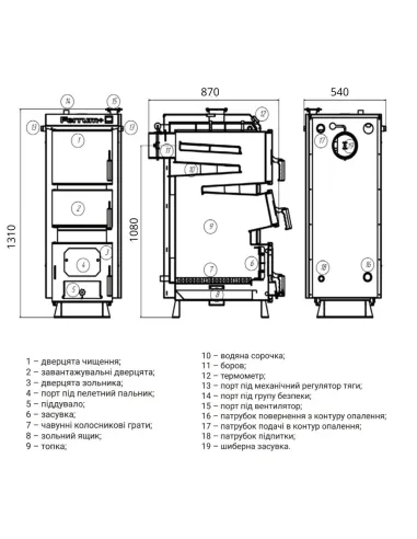 Котел твердопаливний Thermo Alliance Ferrum Plus FSF+ 20 V 4.0 сталевий