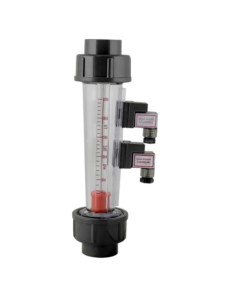 Ротаметр Raifil LZS-25D 250-2500 L/H с герконовым датчиком, трубного типа под клей, короткий