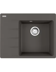 Мийка для кухні кам`яна прямокутна Franke Centro CNG 611-62 TL, 620x500x200 мм, сірий сланець, крило зліва