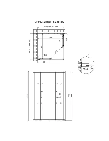 Душова кабіна без піддону Q-Тap Taurus CRM1011SC6, квадратна
