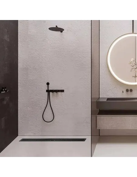 Душовий лінійний трап Q-Тap Taurus FA700MBLA SUS304, сухий затвор