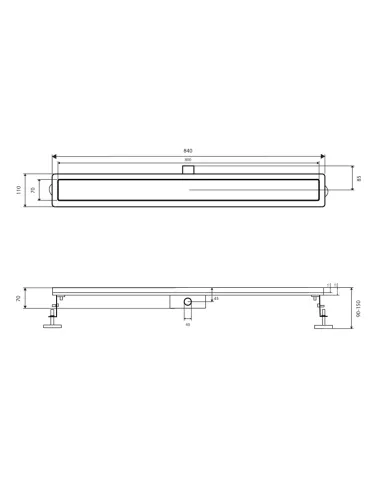 Душовий лінійний трап Q-Тap Scorpio FA800, сухий затвор