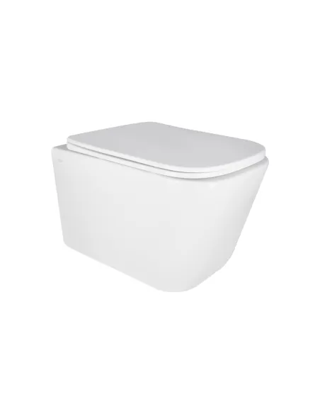 Унитаз безободковый подвесной Q-Tap Ultra Quiet QT05335171W, 490х360х290 мм