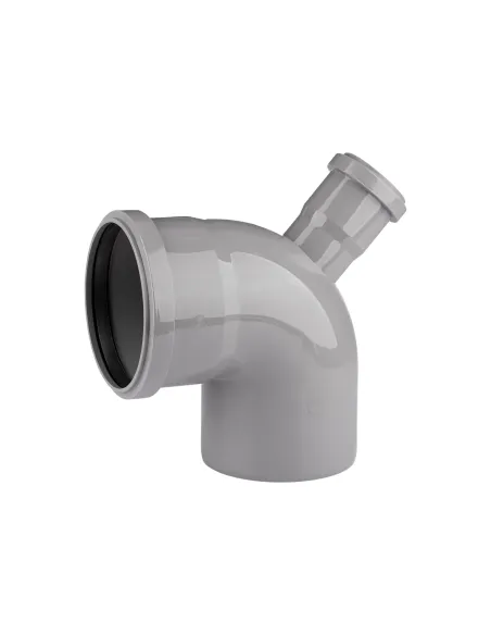 Колено для внутренней канализации TA Sewage 110 х 110 х 90 с отводом 50 мм назад