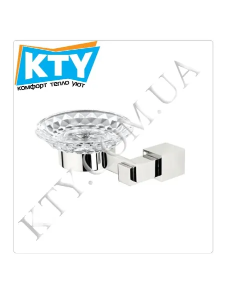 Мыльница Kugu С5 507 латунь, стекло, хром - 1