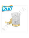 Стакан для ванной комнаты для зубных щеток Kugu Bavaria 306G навесной, стекло, золото - 1