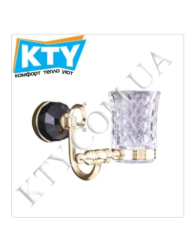 Склянка для зубних щіток Kugu Diamond 1106G (навісний, скло, золото) - 1