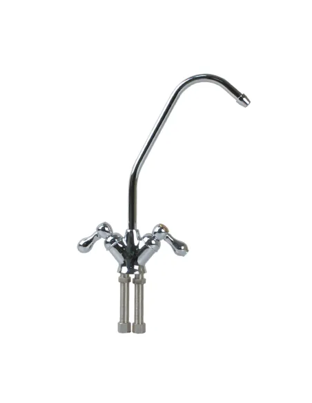 Кран для фільтру очищення води Raifil F-07 Duo, подвійно, хром