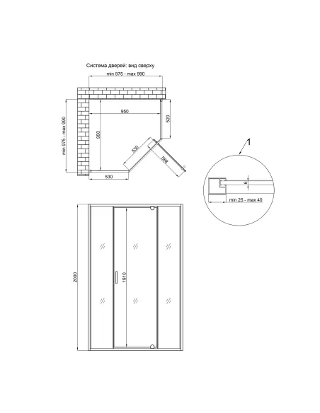 Душевая кабина без поддона Q-Tap Scorpio CRM10115-AC6, 100 х 100, пятиугольная