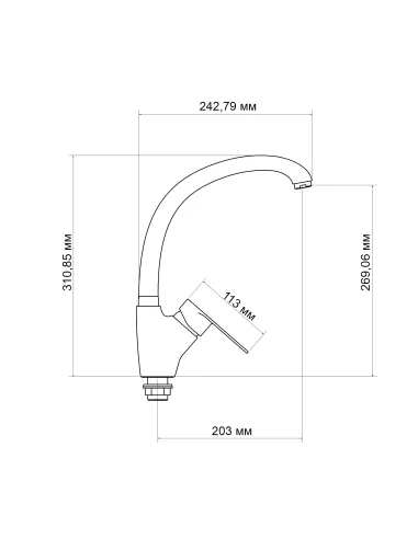 Смеситель для кухни Lidz Tani 007F LDTAN007FCRM44970 Chrome