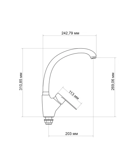 Смеситель для кухни Lidz Tani 007F LDTAN007FCRM44970 Chrome