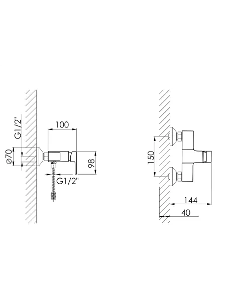 Смеситель для душа Lidz Wawel 010 LDWAW010CRM45390 Chrome, без излива