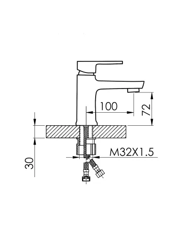 Смеситель для умывальника Lidz Wawel 001 LDWAW001BLA45392 Black