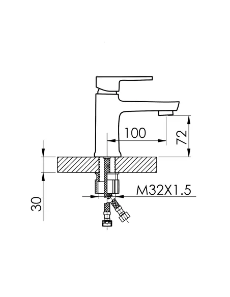 Смеситель для умывальника Lidz Wawel 001 LDWAW001BLA45392 Black
