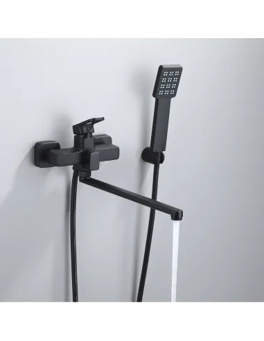 Смеситель для ванны Lidz Wawel 005 LDWAW005BLA45394 Black с душевым набором