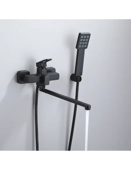 Смеситель для ванны Lidz Wawel 005 LDWAW005BLA45394 Black с душевым набором